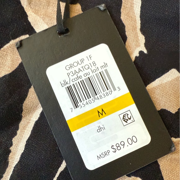 (NWT) DKNY - Women’s Abstract Print Puff Sleeve Linen Blend Blouse - Picture 15 of 16